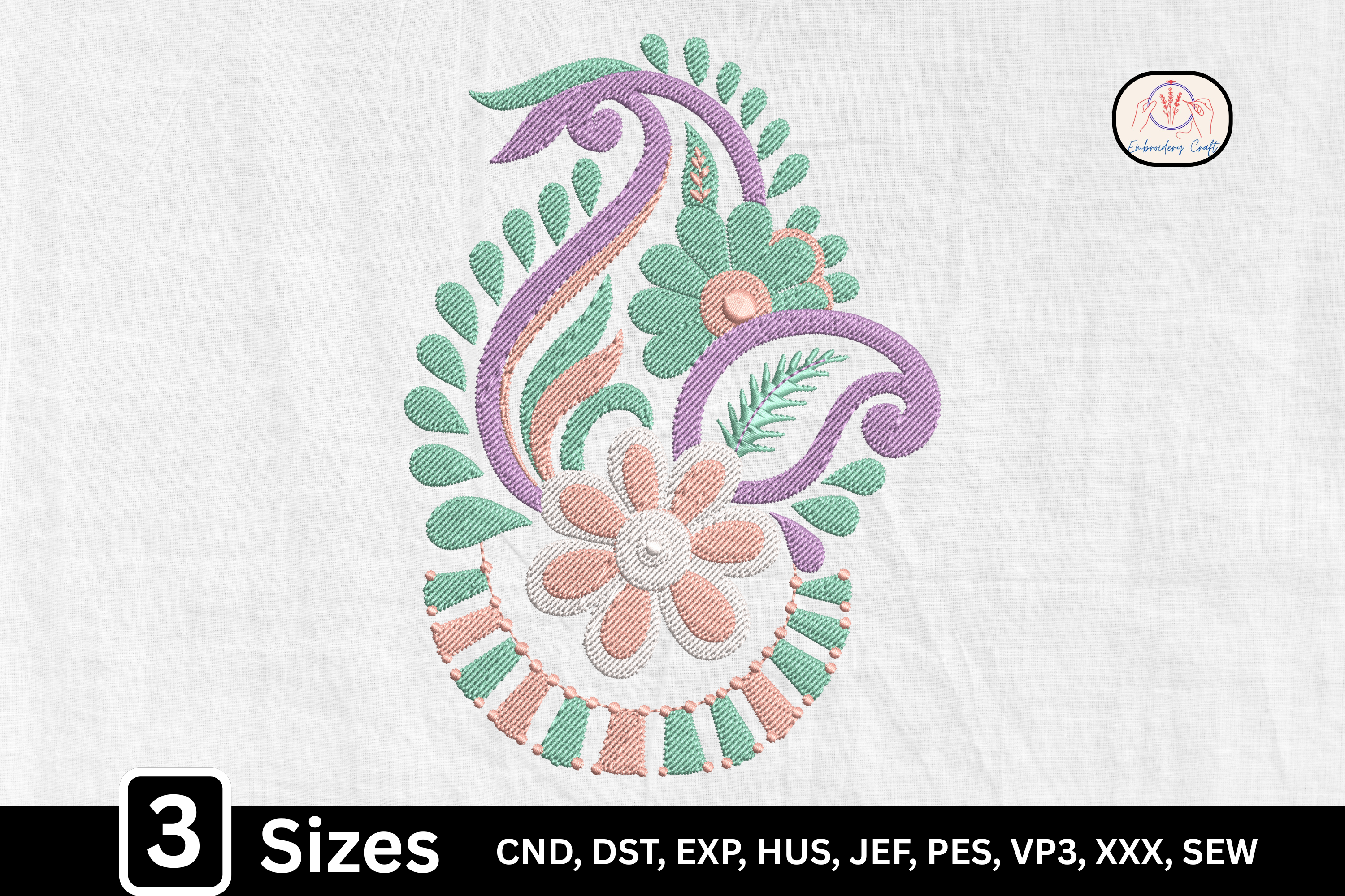 Boho Floral Ornament Pastel Paisley