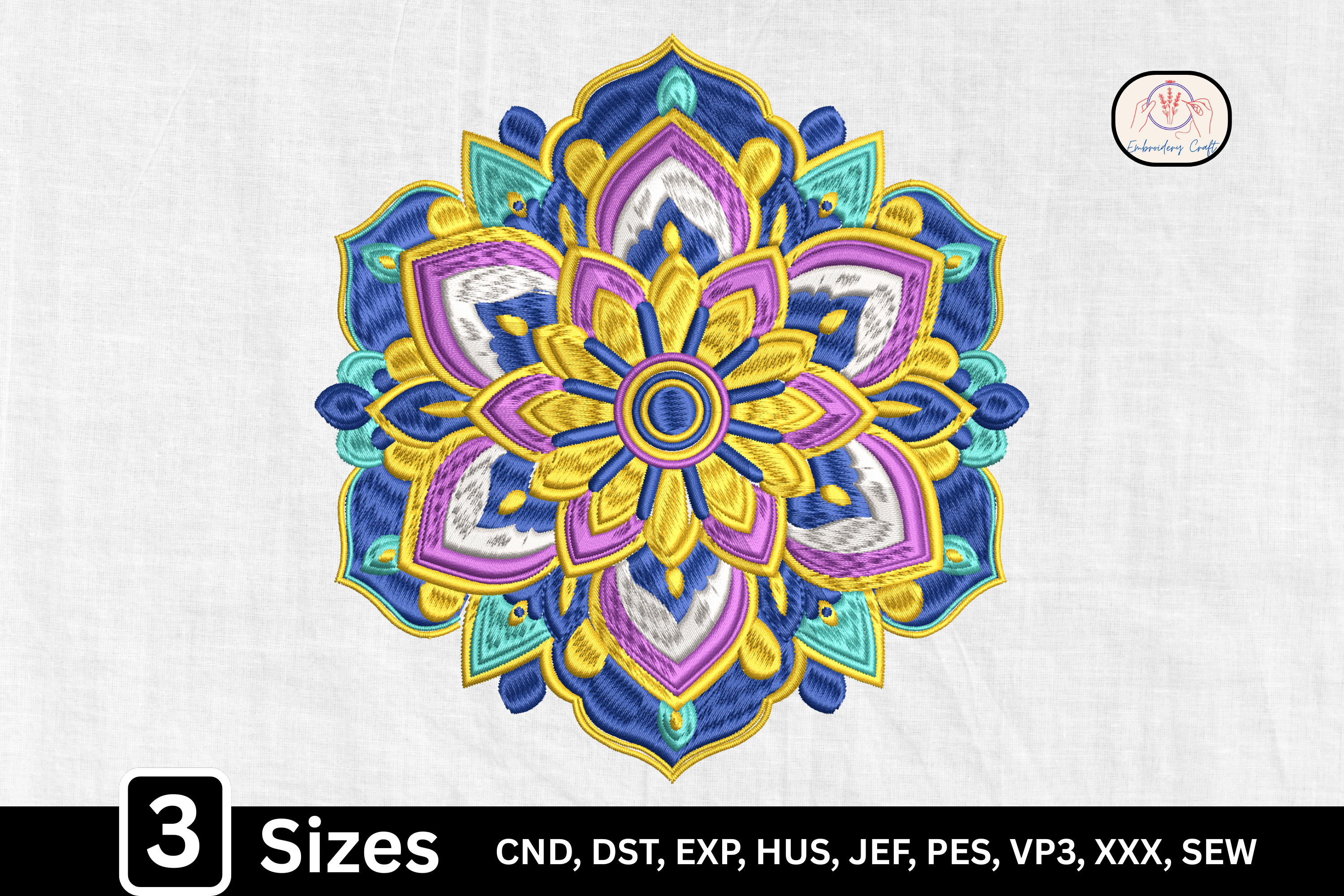Boho Geometric Lotus Floral Mandala
