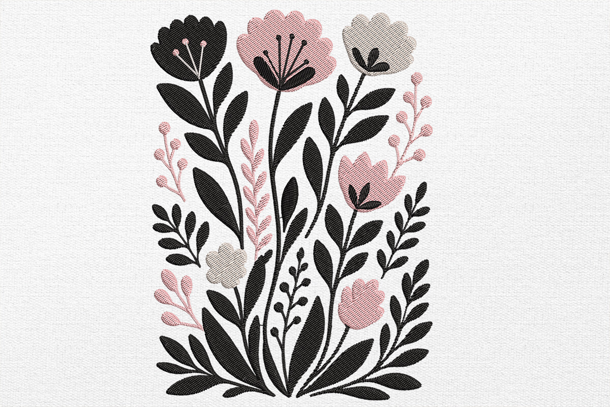 Boho Flower Embroidery Design