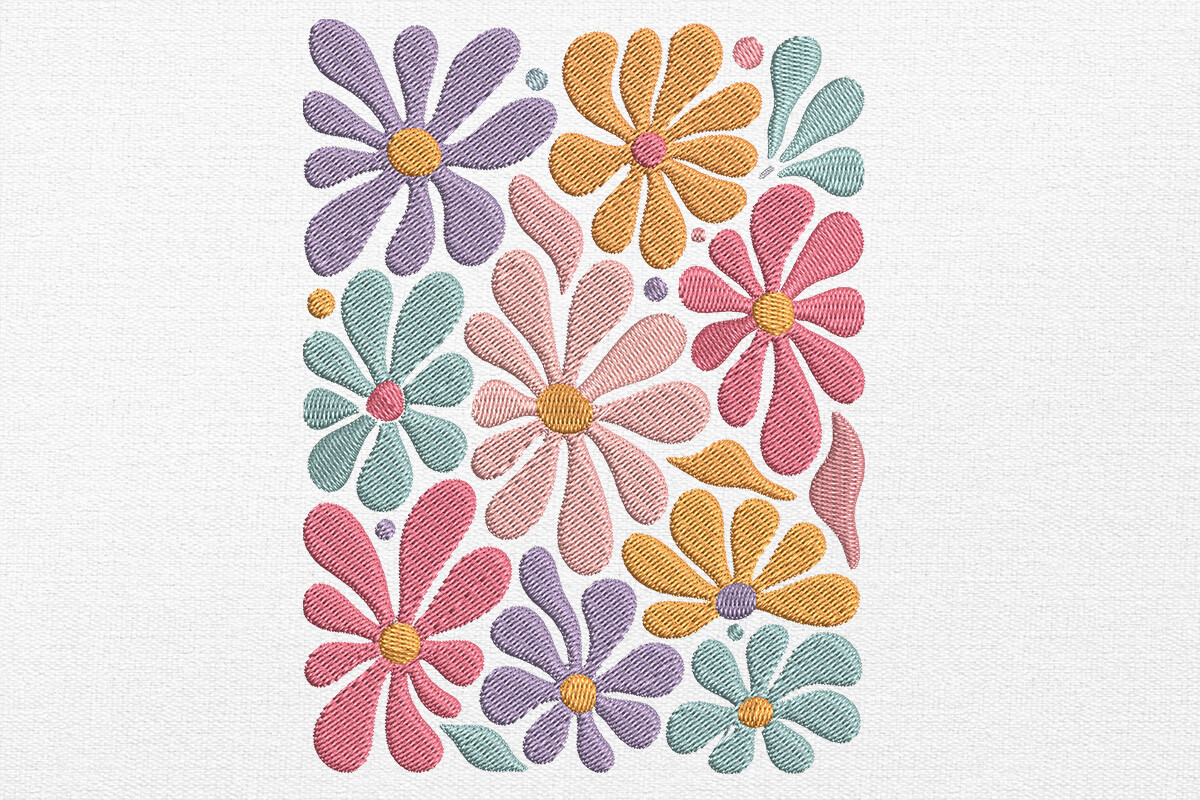 Boho Flower Embroidery Design
