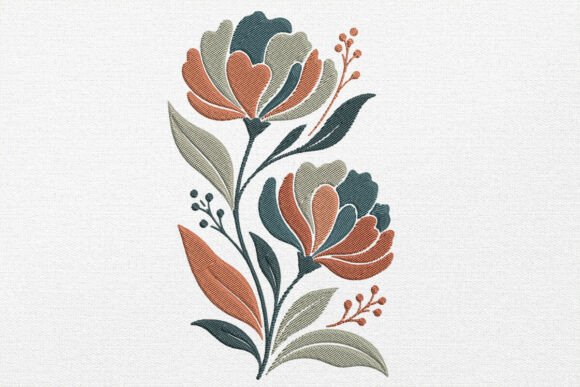 Boho Flower Embroidery Design