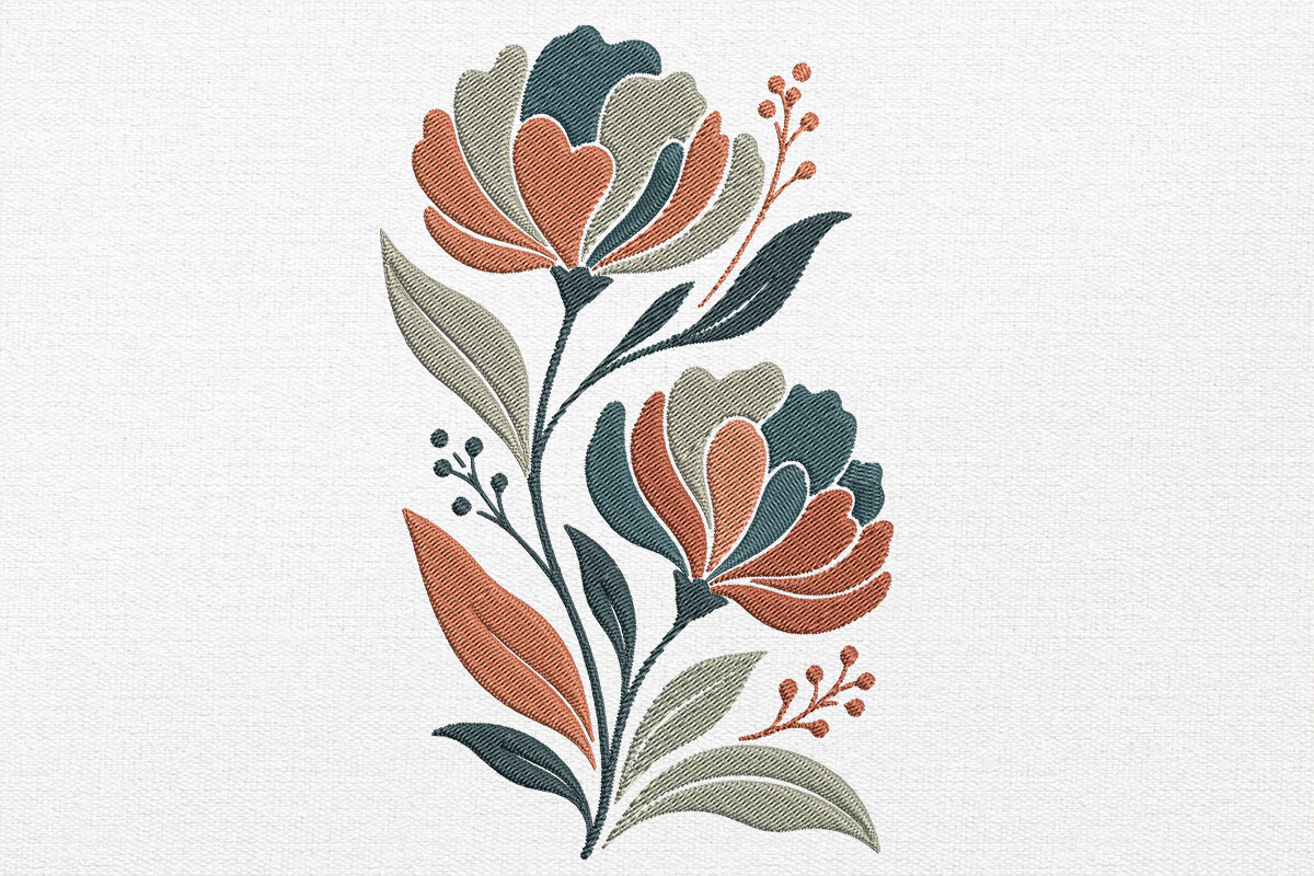 Boho Flower Embroidery Design