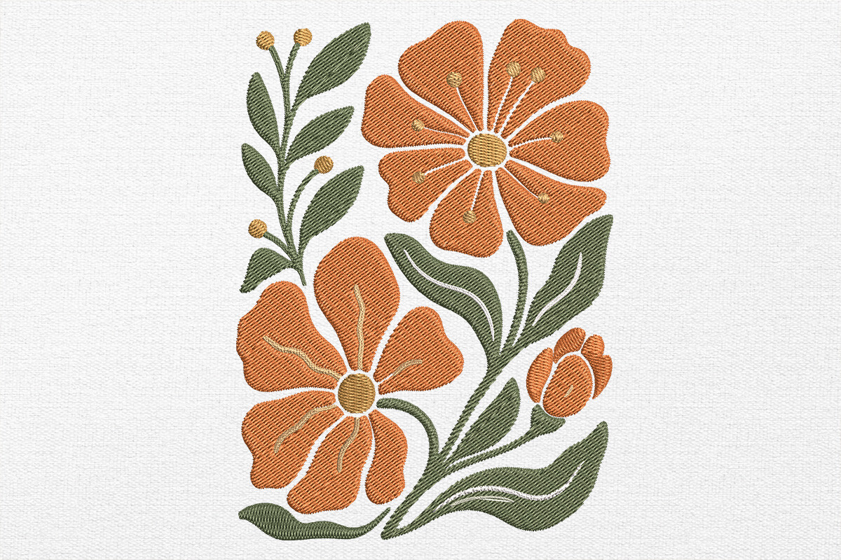 Boho Flower Embroidery Design