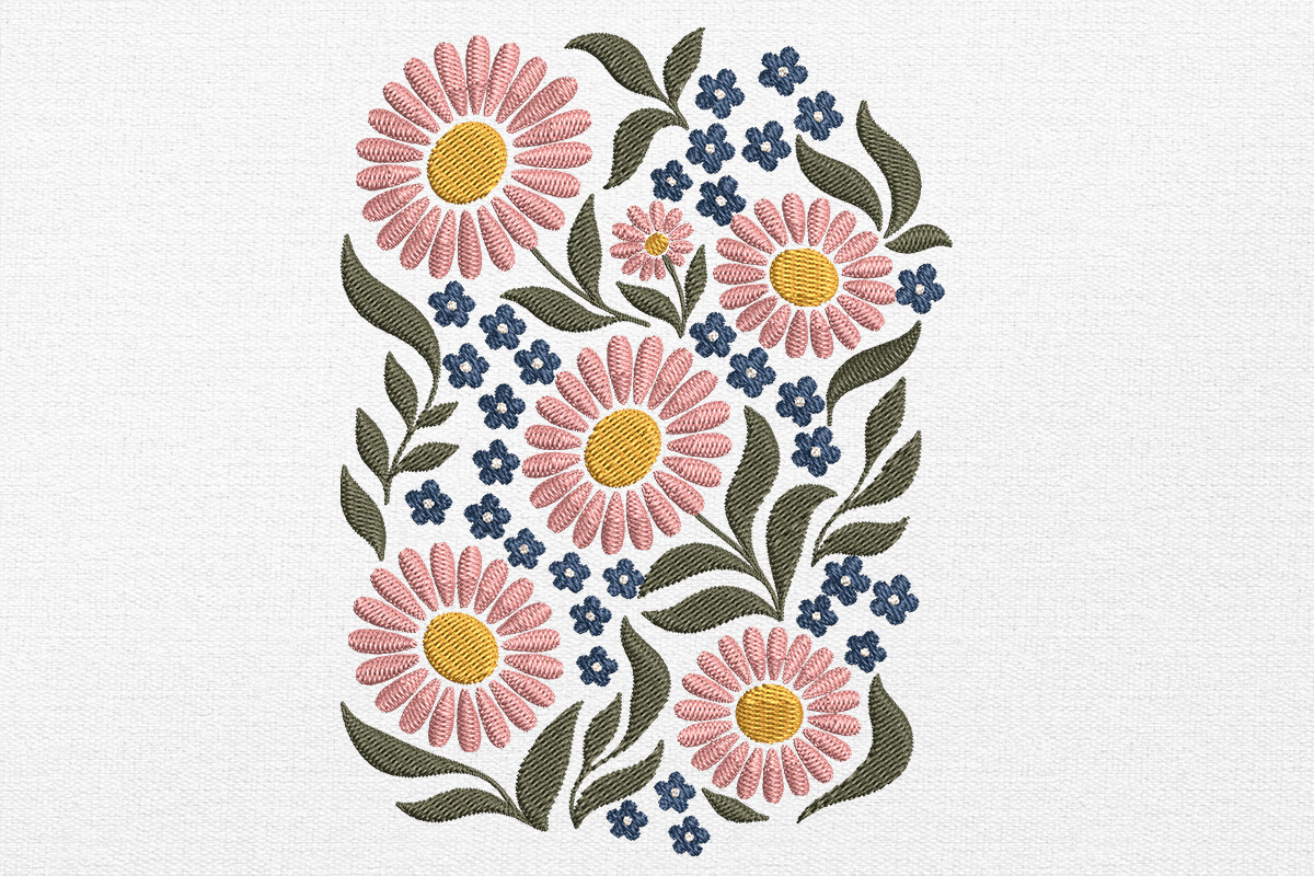 Boho Flower Embroidery Design