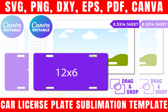Car License Plate Sublimation Template Grafik Druck-Vorlagen Von freshzone228