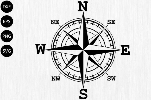 Compass and Mountains SVG,Wilderness SVG