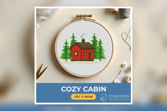 Cozy Cabin Cross Stitch Pattern PDF