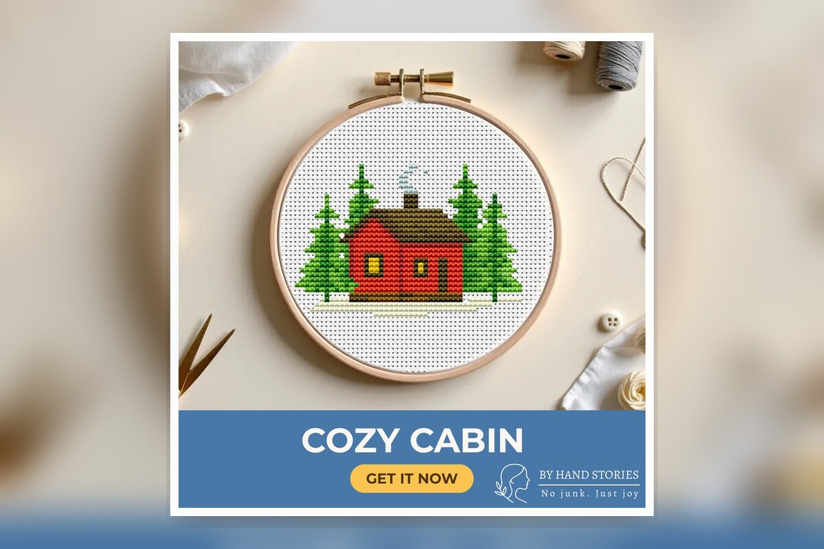 Cozy Cabin Cross Stitch Pattern PDF
