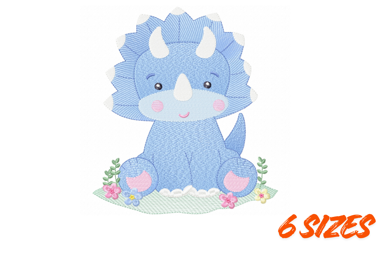 Cute Baby Dino Embroidery Design