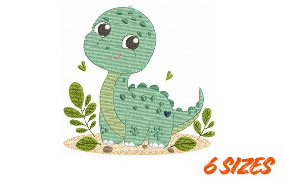 Cute Dino Embroidery Design File Dinosaurussen Borduurwerkdesigns Door EMBROIDERY EMPIRE