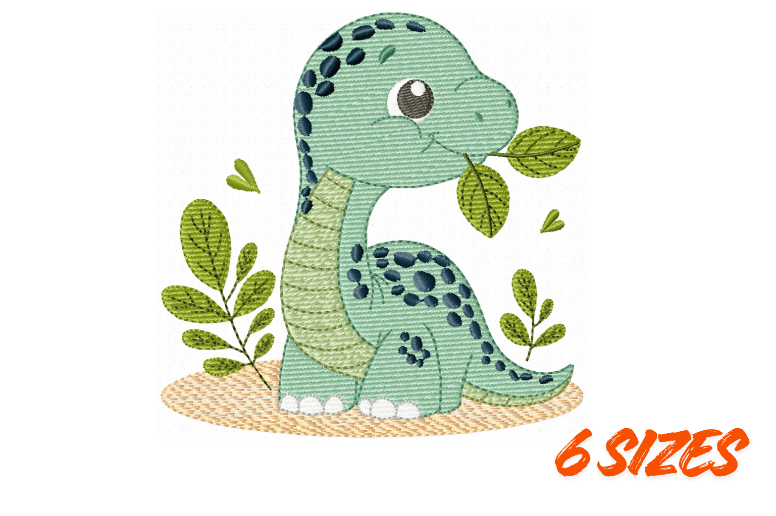 Cute Dinosaur Embroidery Design