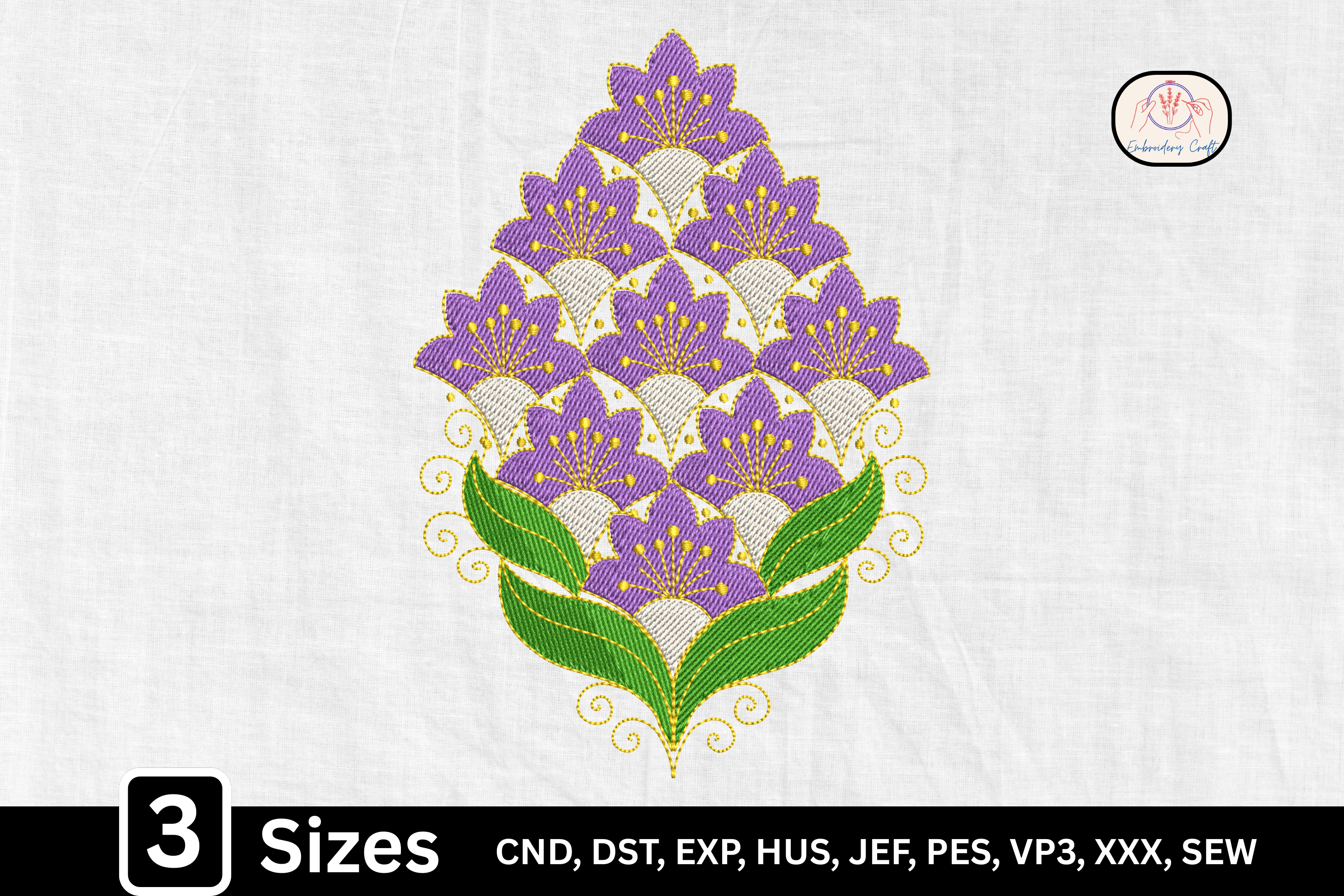 Floral Bouquet Folk Art Purple