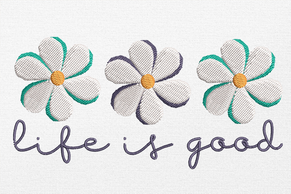 Floral Quote Embroidery Design