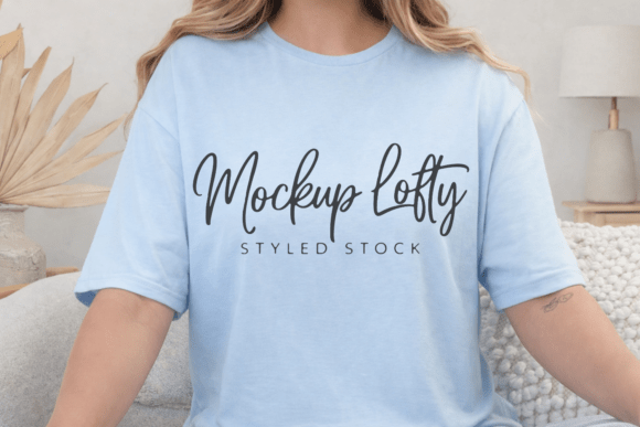 Gildan 64000 Light Blue T-shirt Mockup Graphic Product Mockups By Mockup Lofty