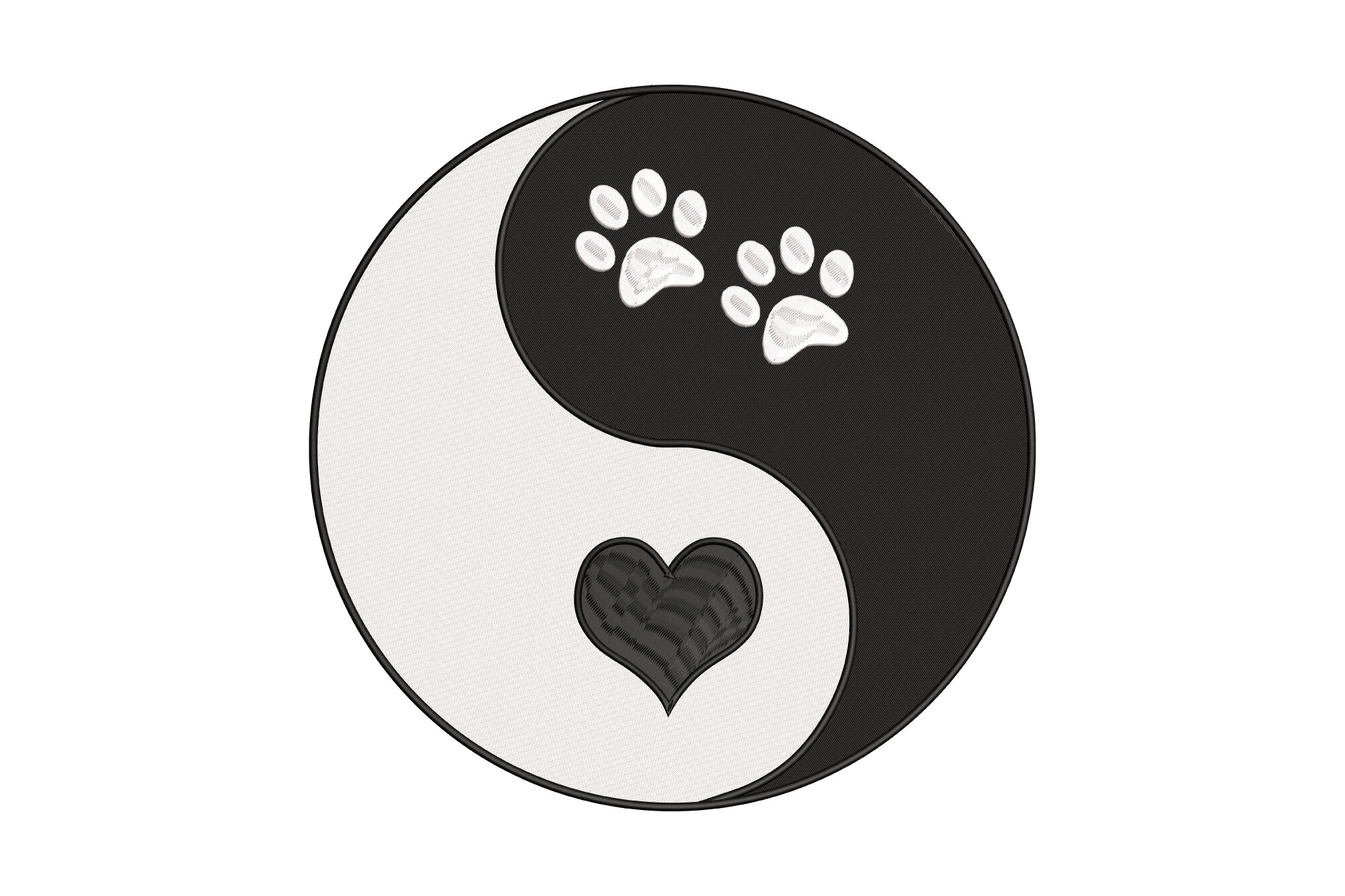 Heart Paw Print Yin Yang