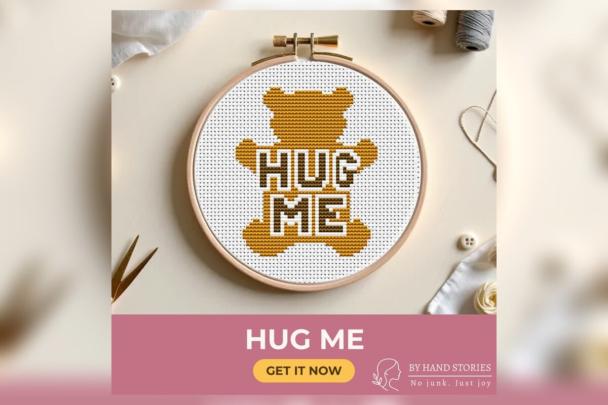 Hug Me Cross Stitch Pattern PDF