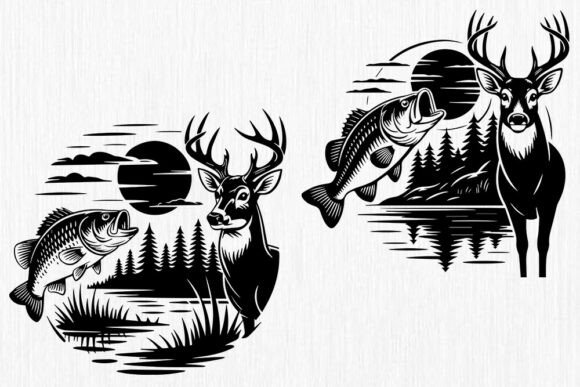 Hunting and Fishing Vector Art | Outdoor