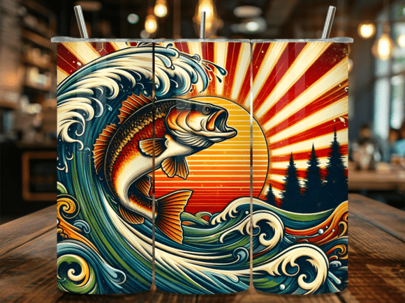 Japanese Retro Wave Sunset Bass Tumbler