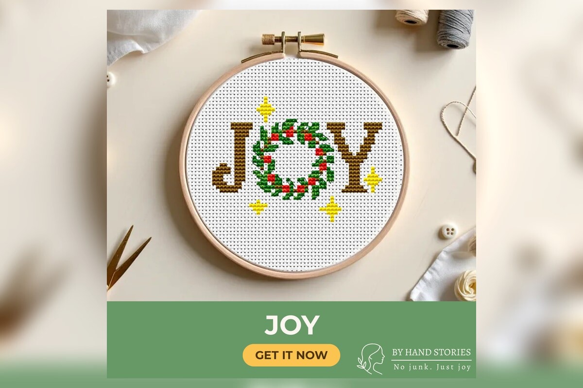 Joy Cross Stitch Pattern PDF