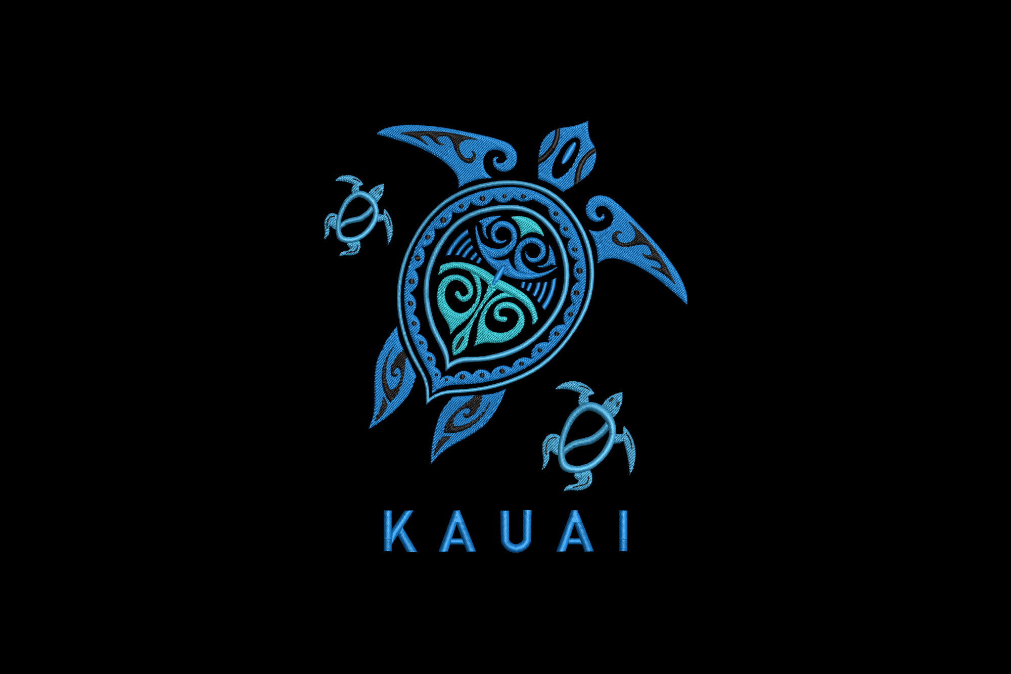 Kauai Hawaii Sea Blue Tribal Turtle