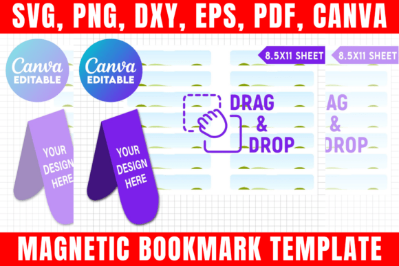 Magnetic Bookmark Canva Template Afbeelding Afdruk Sjablonen Door freshzone228