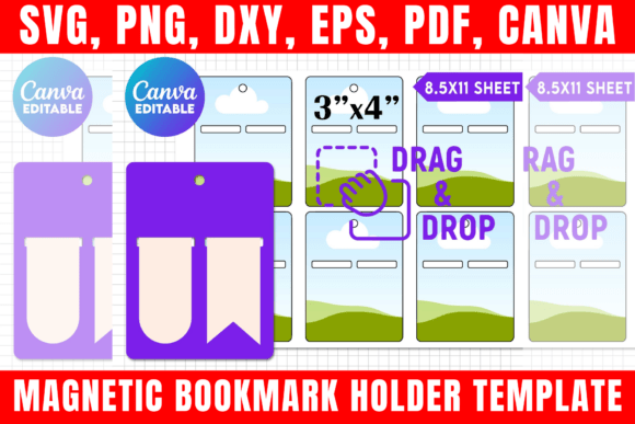 Magnetic Bookmark Holder Canva Template