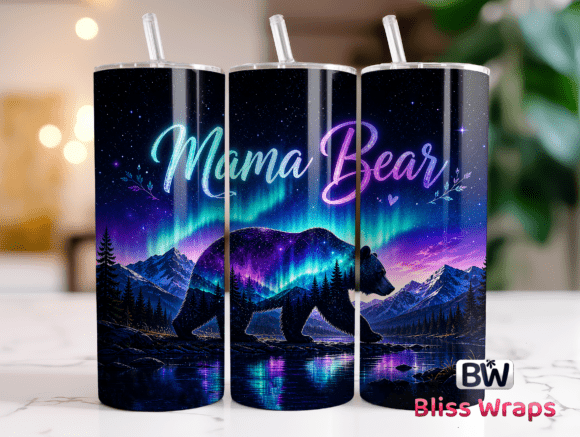 Mama Bear Aurora Tumbler Wrap