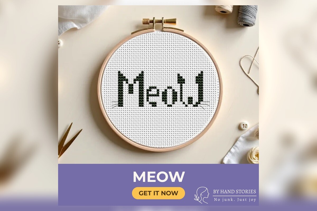 Meow Cross Stitch Pattern PDF