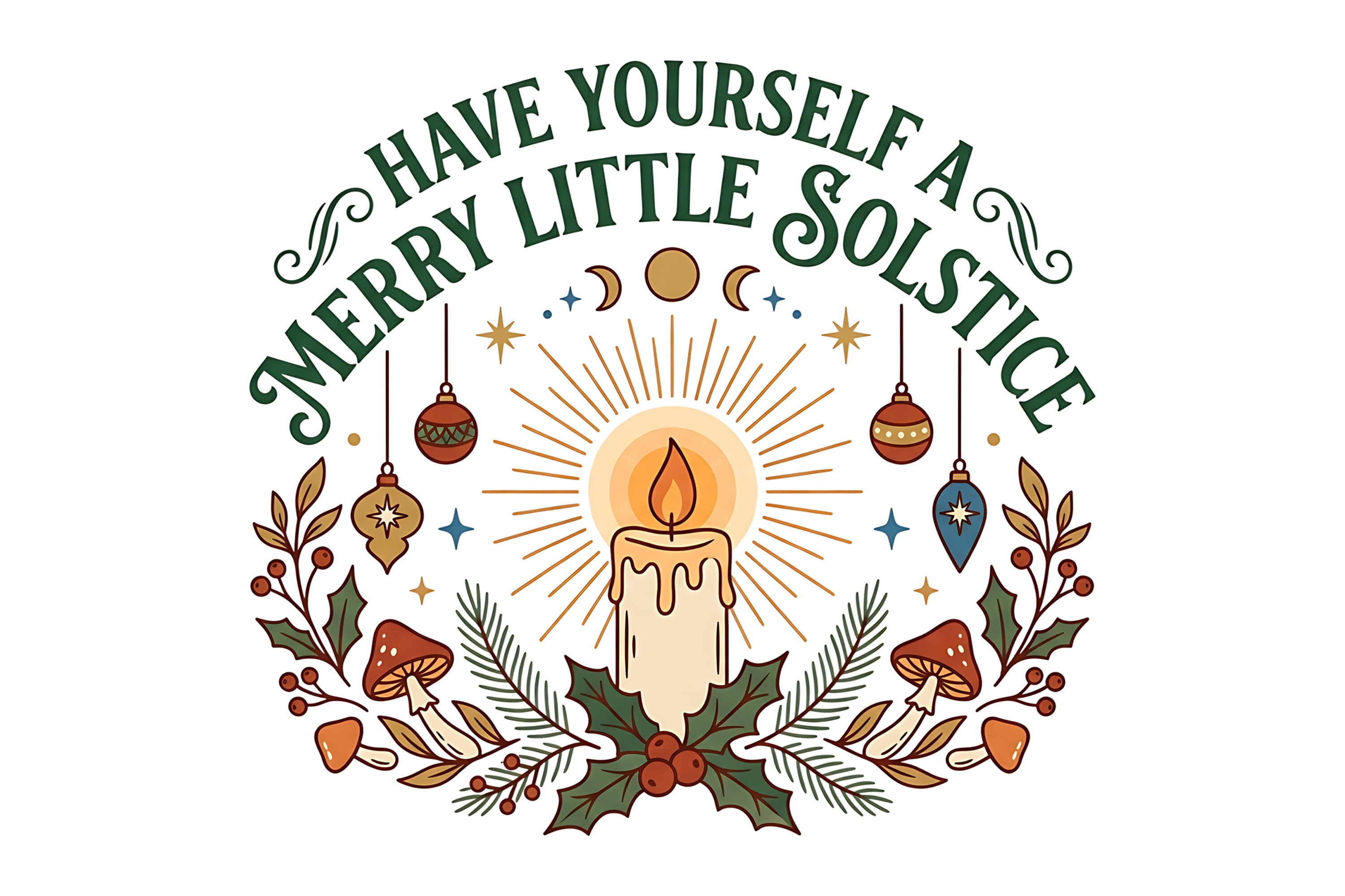 Merry Little Solstice Candle Art
