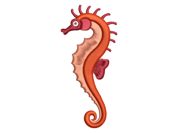 Ocean Seahorse Embroidery Fish & Shells Embroidery Design By EDMEmbroidery