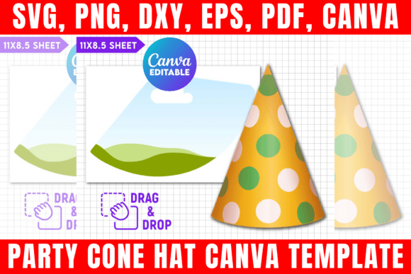 Party Cone Hat Canva Template Svg Graphic Print Templates By freshzone228