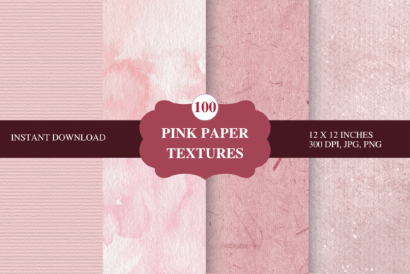 Pink Paper Texture 100 Bundle