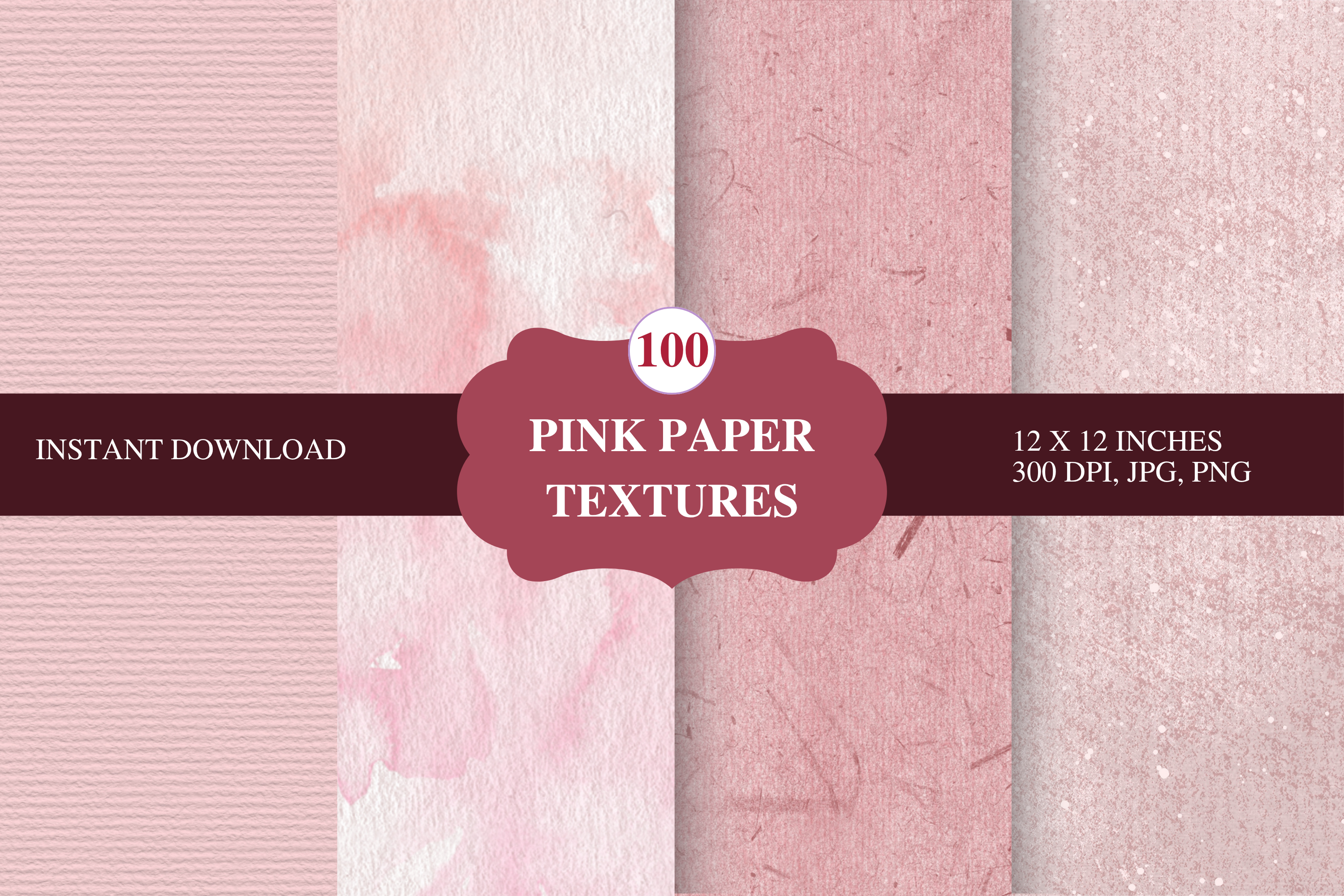 Pink Paper Texture 100 Bundle