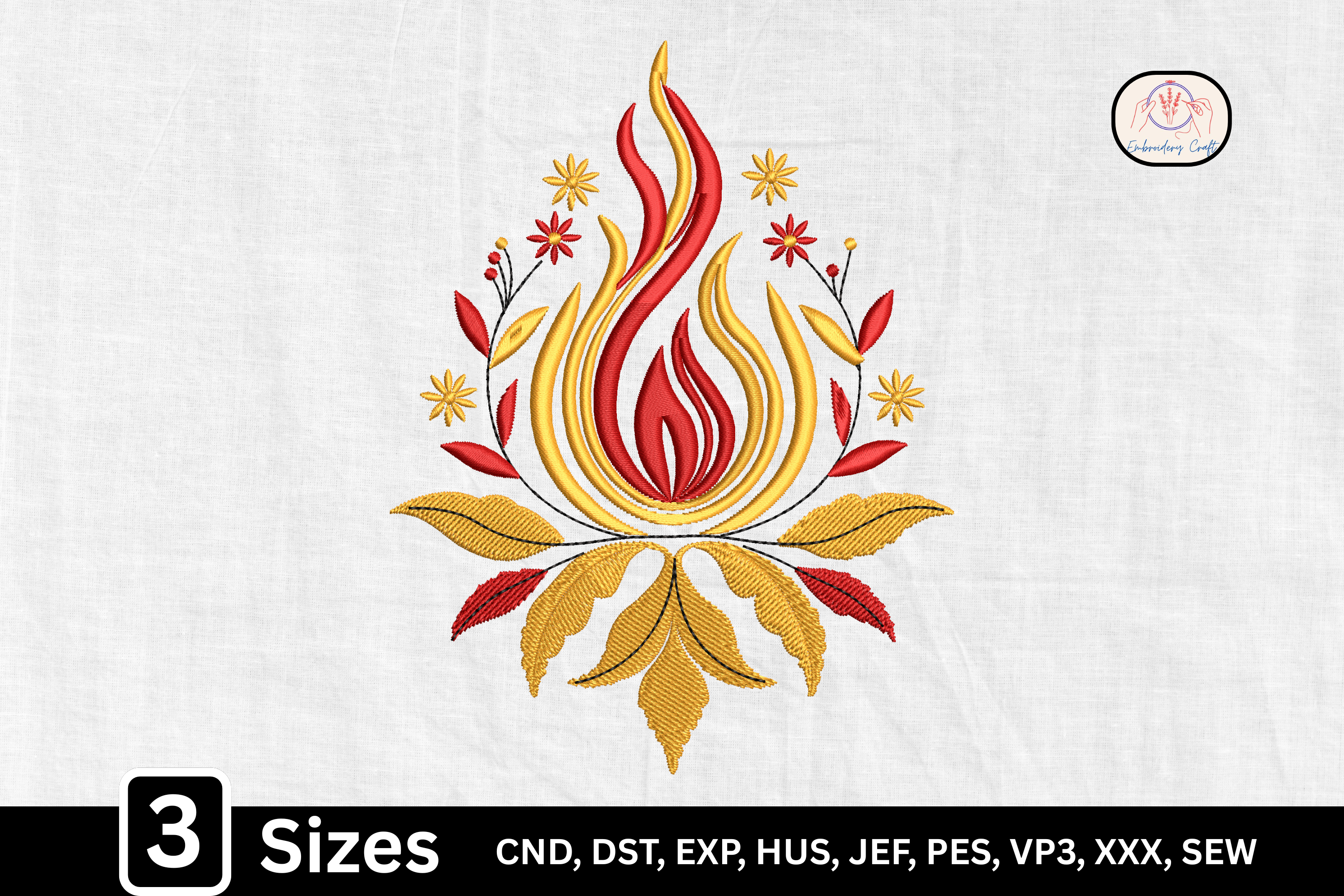 Scandinavian Folk Art Fire Motif