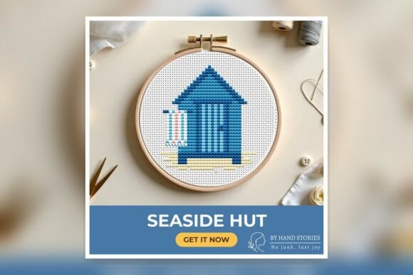 Seaside Hut Cross Stitch Pattern PDF