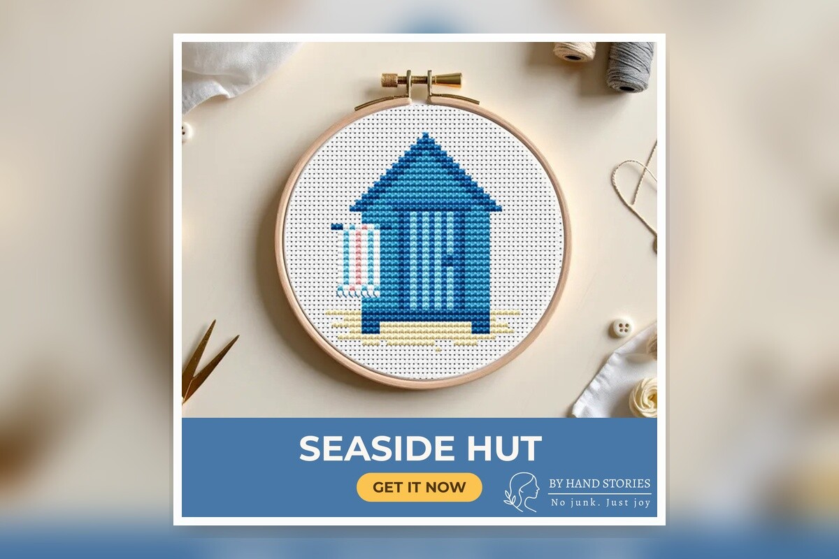 Seaside Hut Cross Stitch Pattern PDF