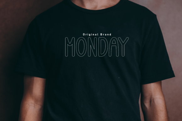 Simple Outline Font PNG with transparent background - Preview 1