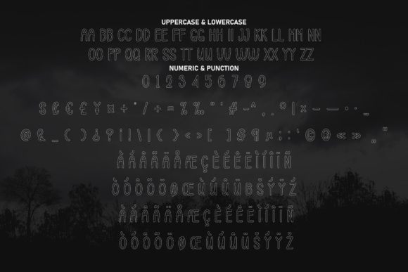 Simple Outline Font PNG with transparent background - Preview 6