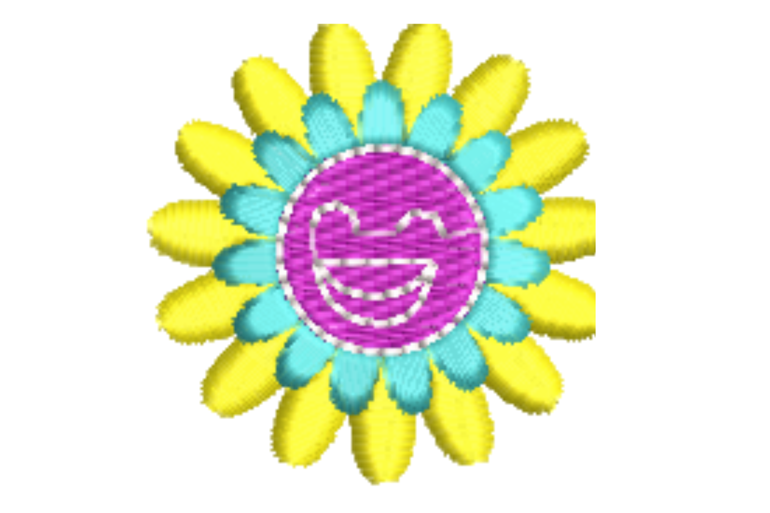 Smiling Flower Embroidery Design
