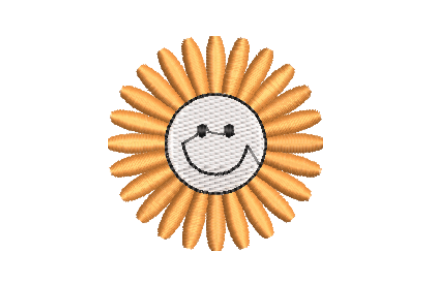 Smiling Flower Embroidery Design
