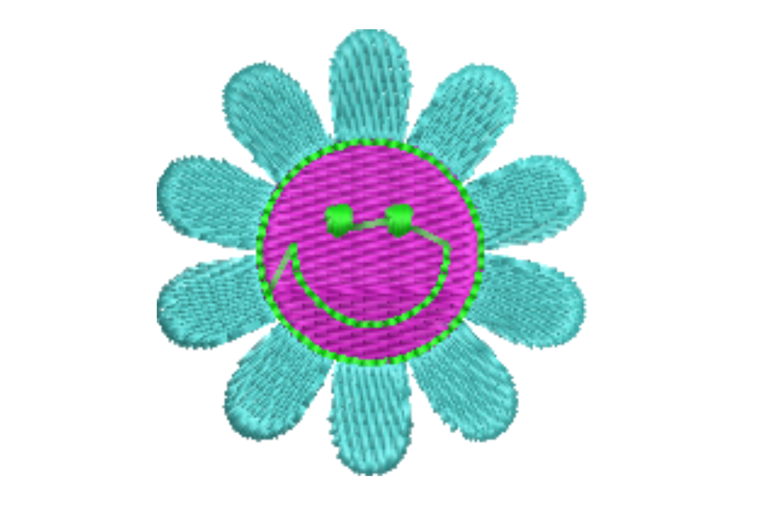 Smiling Flower Embroidery Design