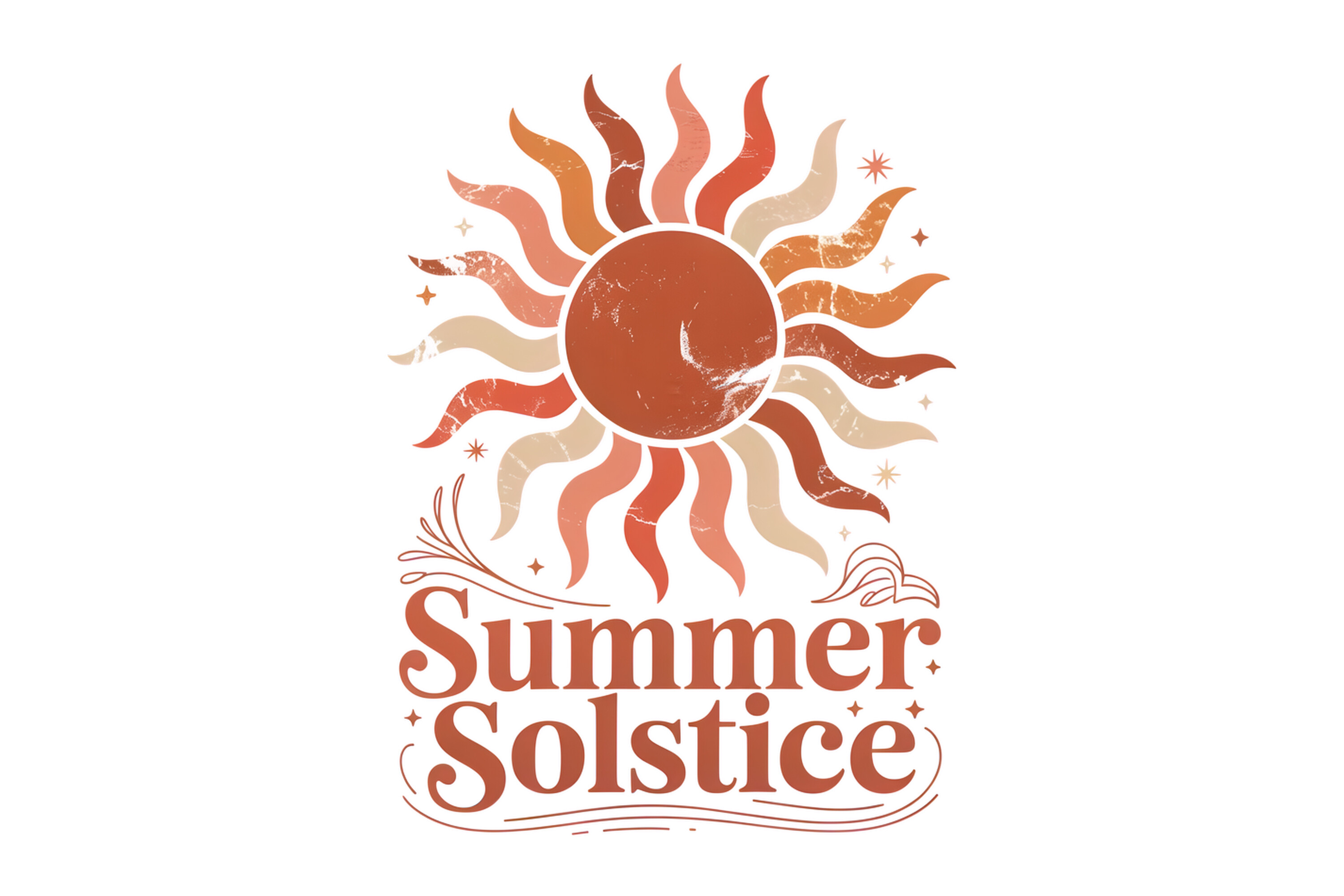 Summer Solstice Retro Sun Design