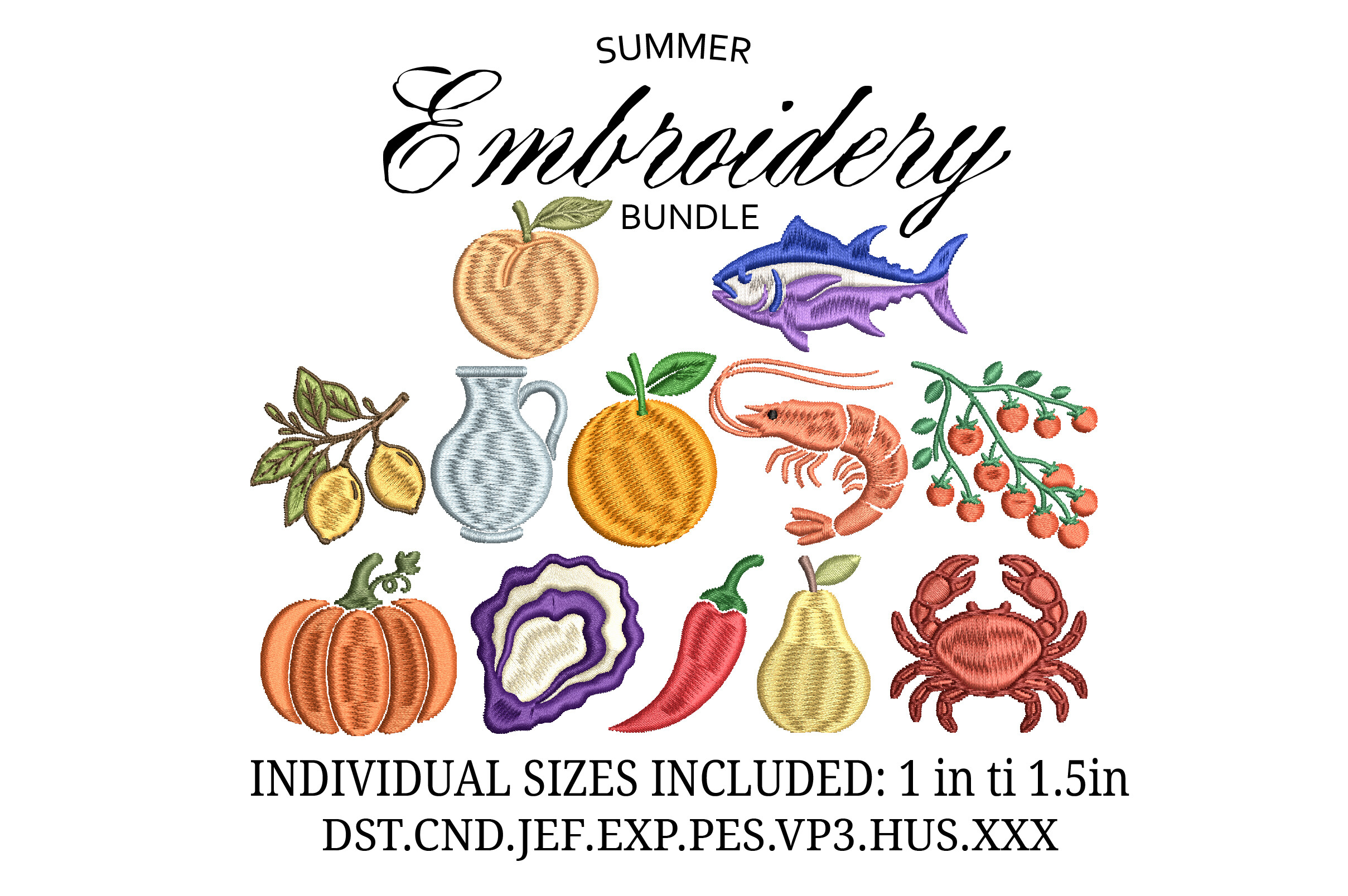 Summer Vibes Embroidery Design