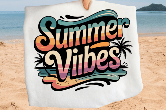 Summer Vibes Retro Sunset Beach PNG