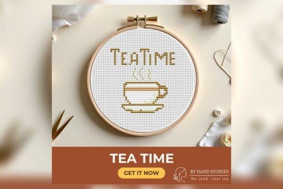 Tea Time Cross Stitch Pattern PDF