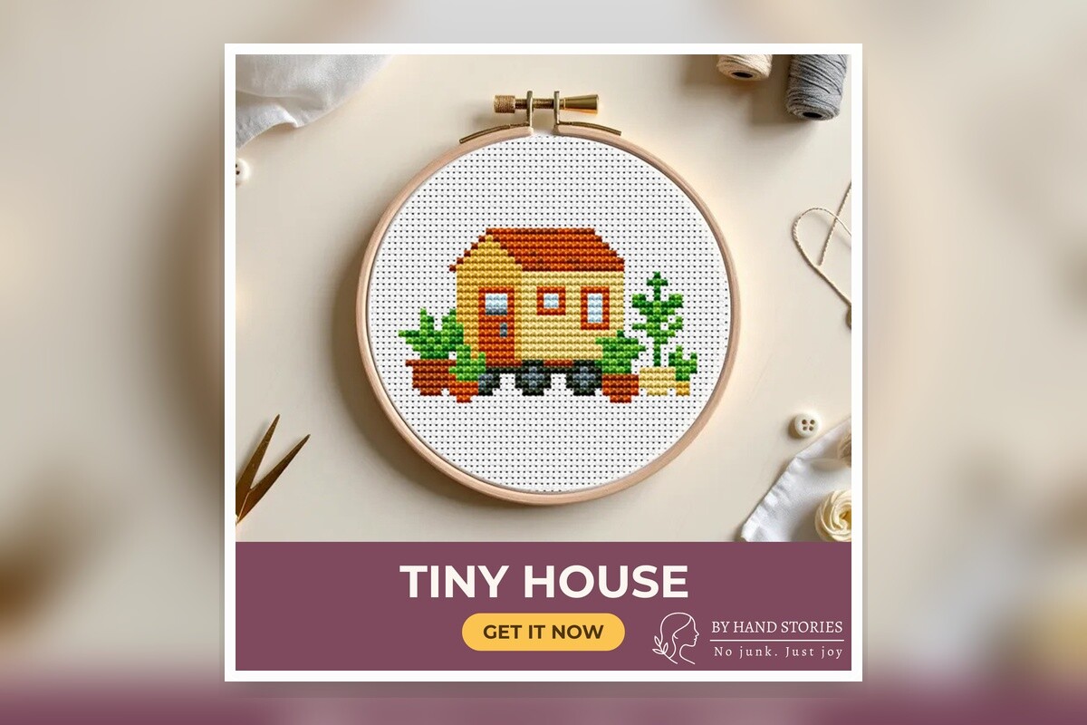 Tiny House Cross Stitch Pattern PDF