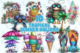 Tropical Summer Holiday Clipart PNG Graphic by Big Daddy · Creative Fabrica