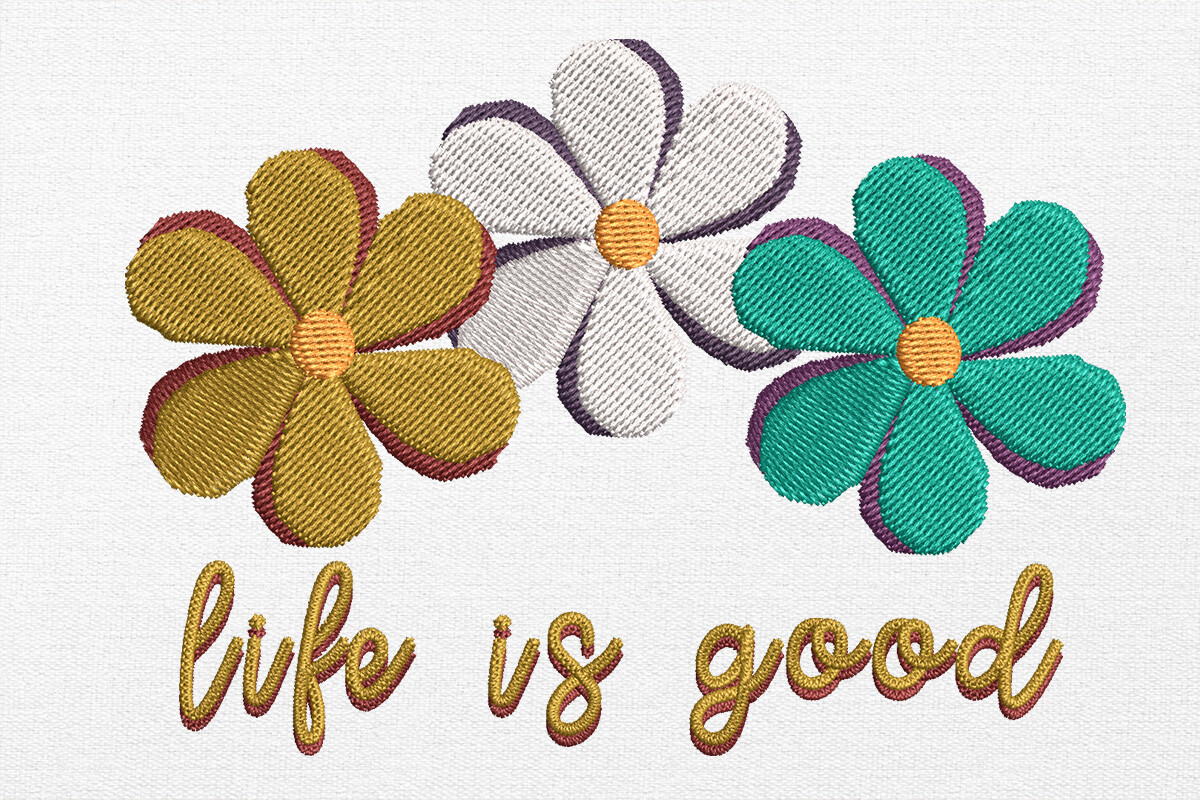 Typography Embroidery Design