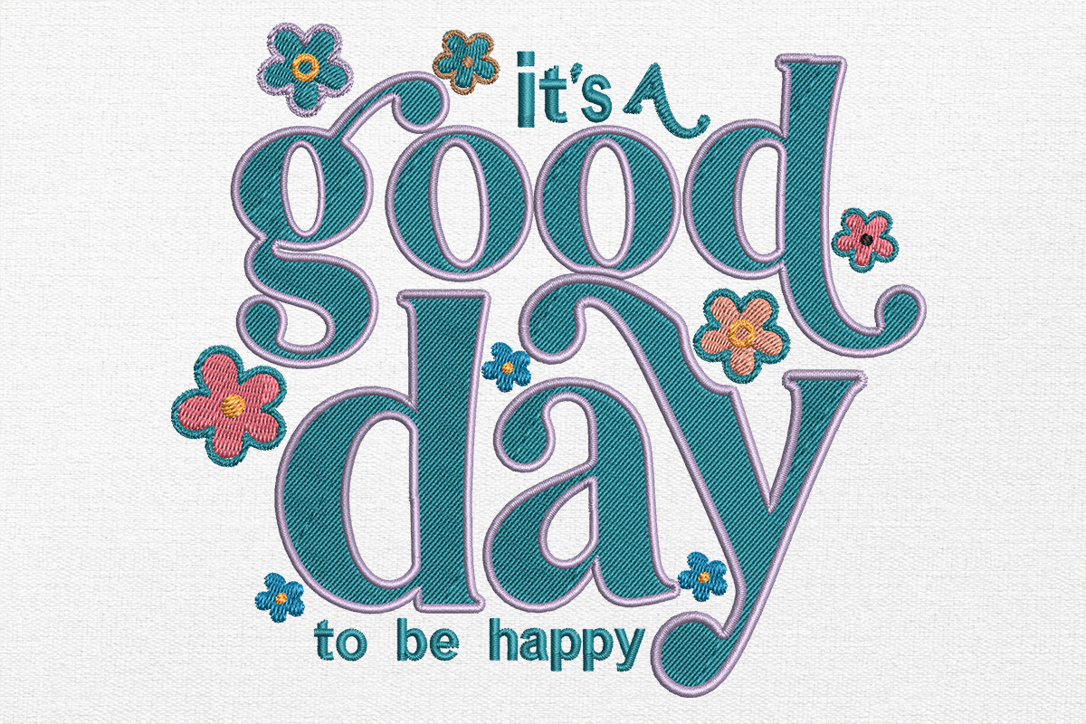Typography Embroidery Design