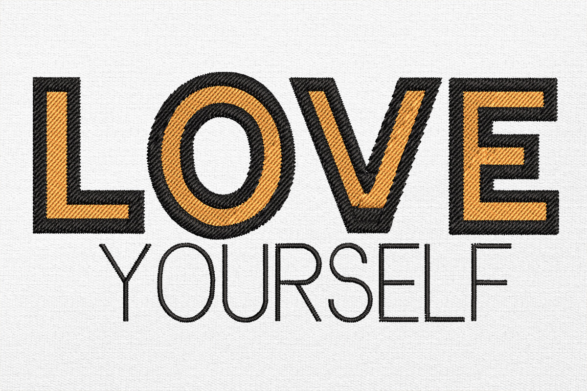 Typography Embroidery Design